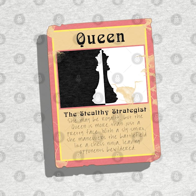 The Stealthy Strategist Chess Queen Trading Card by Fun Funky Designs